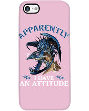 Load image into Gallery viewer, Apparently I Have An Attitude Blue Dragon Phone case
