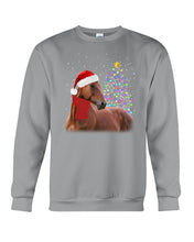Load image into Gallery viewer, Cute Horse With Santa Hat Lovely Christmas Tree Gift For Horse Lovers Sweatshirt
