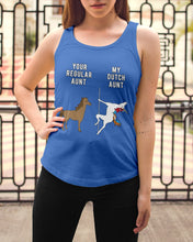 Load image into Gallery viewer, Funny Unicorn Difference Between Your Regular Aunt And My Dutch Aunt Ladies Flowy Tank
