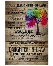 Load image into Gallery viewer, Colorful Tree  Gift For Daughter-in-law My Daughter In Heart   Custom Design Vertical Poster
