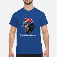 Load image into Gallery viewer, Dachshund Mom With Polka Dots Hair Red Bow Gift For Dog Lovers Guys Tee
