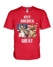 Load image into Gallery viewer, Keep America Great Yorkshire Terrier Gift For Dog Lovers Guys V-Neck
