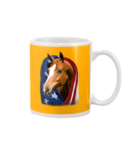 Load image into Gallery viewer, Horse Covered Into USA Flag Meaningful Gift For Men Mug
