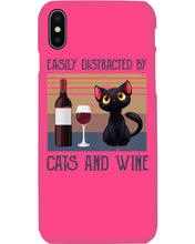 Load image into Gallery viewer, Easily Distracted By Cats And Wine Special Custom Design Phone case
