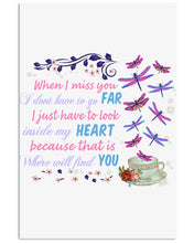 Load image into Gallery viewer, Butterflies When I Miss You I Just Have To Look Inside My Heart Gift For Lover Vertical Poster
