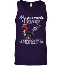 Load image into Gallery viewer, I Need Coffee A Nap A Vacation Duct Tape Hope And A Showel Unisex Tank Top
