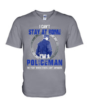 Load image into Gallery viewer, I Can't Stay At Home I'm A Policeman Unique Custom Design Guys V-Neck
