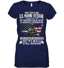 Load image into Gallery viewer, I Am A US Marine Veteran If America Needed Me Gift Ladies V-Neck
