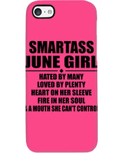 Load image into Gallery viewer, Birthday Gift For Smartass June GirlHeart On Her Sleeve Phone case
