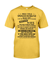 Load image into Gallery viewer, A Spoiled Husband Of    April  Freaking Awesome Wife For Birthday Gift Guys Tee
