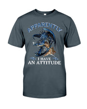 Load image into Gallery viewer, Apparently I Have An Attitude Blue Dragon Guys Tee
