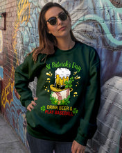 Load image into Gallery viewer, Baseball Drink Beer Day St Patrick's Day Gift For Baseball Lovers Sweatshirt
