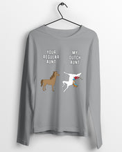Load image into Gallery viewer, Funny Unicorn Difference Between Your Regular Aunt And My Dutch Aunt Unisex Long Sleeve
