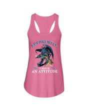 Load image into Gallery viewer, Apparently I Have An Attitude Blue Dragon Ladies Flowy Tank

