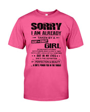 Load image into Gallery viewer, I'm Already Taken By A Sexy And Crazy Girl She Was Born In December Guys Tee
