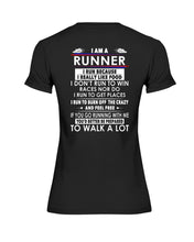 Load image into Gallery viewer, I Am A Runner I Run Because I Really Like Food Custom Design Ladies Tee
