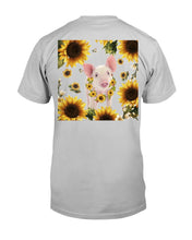 Load image into Gallery viewer, Beautiful Pig With Sunflowers Gift For Pig Lovers Guys Tee
