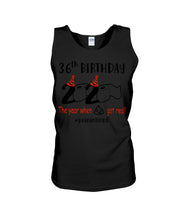 Load image into Gallery viewer, 36th  Birthday Gift 2020 The Year When Shit Got Real Trending Unisex Tank Top
