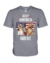 Load image into Gallery viewer, Keep America Great Yorkshire Terrier Gift For Dog Lovers Guys V-Neck
