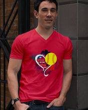 Load image into Gallery viewer, Lovely Phone Case My Heart Is On Field Gift For Softball Lovers Guys V-Neck
