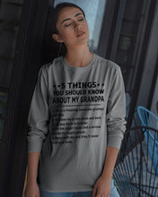 Load image into Gallery viewer, 5 Things You Should Know About My October      Grandpa For Birthday Gift Unisex Long Sleeve
