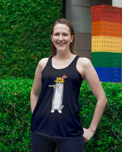 Load image into Gallery viewer, Cat Plays Flute Special Custom Design For Music Lovers Ladies Flowy Tank

