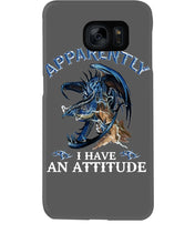 Load image into Gallery viewer, Apparently I Have An Attitude Blue Dragon Phone case
