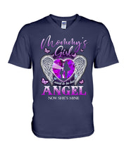Load image into Gallery viewer, I Used To Be Her Angel Now She’s Mine Gift For Mommy Girl’s Guys V-Neck
