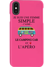 Load image into Gallery viewer, Je Suis Une Femme Simple J'aime Le Camping Car Et L'apero Phone case

