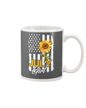 Load image into Gallery viewer, Birthday Gift For July Girl American Flag With Sunflower Mug
