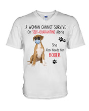 Load image into Gallery viewer, A Woman Can't Survive On Self-quarantine Alone Also Needs Boxer Guys V-Neck
