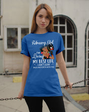 Load image into Gallery viewer, Betty Boop February Girl Living My Best Life Birthday Meaningful Gift Guys Tee
