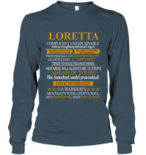 Load image into Gallery viewer, Loretta Custom Name Gift A Warrior's Mentality With A Poet's Soul Unisex Long Sleeve
