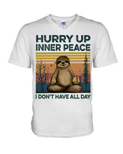 Load image into Gallery viewer, Cute Sloth Hurry Up Inner Peace Special Custom Design Guys V-Neck
