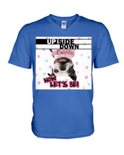 Load image into Gallery viewer, Boston Upside Down Now Let's Be Gift For Dog Lovers Guys V-Neck
