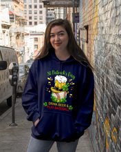 Load image into Gallery viewer, Baseball Drink Beer Day St Patrick's Day Gift For Baseball Lovers Hoodie
