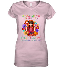 Load image into Gallery viewer, I Am Just An Old Lady Was Your First Mistake Hippie Ladies V-Neck
