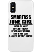 Load image into Gallery viewer, Birthday Gift For Smartass June GirlHeart On Her Sleeve Phone case
