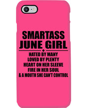 Load image into Gallery viewer, Birthday Gift For Smartass June GirlHeart On Her Sleeve Phone case
