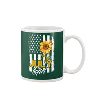 Load image into Gallery viewer, Birthday Gift For July Girl American Flag With Sunflower Mug
