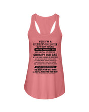 Load image into Gallery viewer, I'm A Stuborn Daughter But Not Yours I Am The Property Of a Freaking Awesome Ladies Flowy Tank
