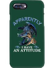 Load image into Gallery viewer, Apparently I Have An Attitude Blue Dragon Phone case
