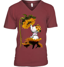 Load image into Gallery viewer, Elephant Sunflower Special Custom Design For Cute Girls Guys V-Neck

