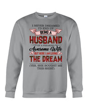 Load image into Gallery viewer, Being A Husband Of An Awesome Wife Gift For Family Plaid Red Sweatshirt
