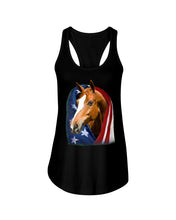 Load image into Gallery viewer, Horse Covered Into USA Flag Meaningful Gift For Men Ladies Flowy Tank

