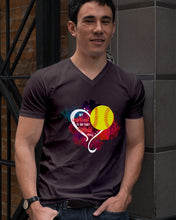 Load image into Gallery viewer, Lovely Phone Case My Heart Is On Field Gift For Softball Lovers Guys V-Neck
