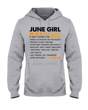 Load image into Gallery viewer, June Girl Facts Very Friendly But Dangerous Custom Design Hoodie
