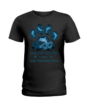 Load image into Gallery viewer, Easily Distracted By Dolphins And Dogs Unique Custom Design Ladies Tee
