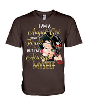 Load image into Gallery viewer, Birthday Gift For August Girl She’s Perfect But She Always Herself Guys V-Neck
