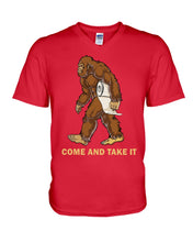 Load image into Gallery viewer, Bigfoot Come And Take It Simple Custom Design Guys V-Neck
